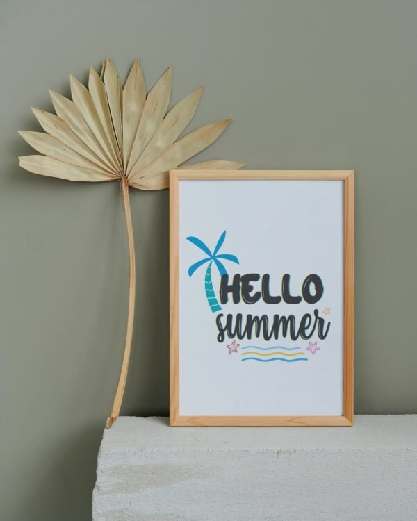 Hello Summer, Digital Art, Wall Art, Instant Download, Digital download, Home Decor - Image 5