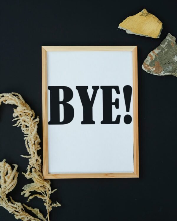 Bye, Digital Art, Wall Art, Instant Download, Digital download, Home Decor