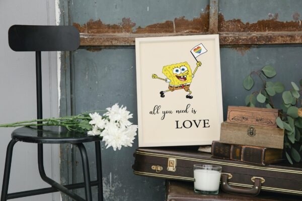 Pride Spongebob, Digital Art, Wall Art, Instant Download, Digital download, Home Decor - Image 7