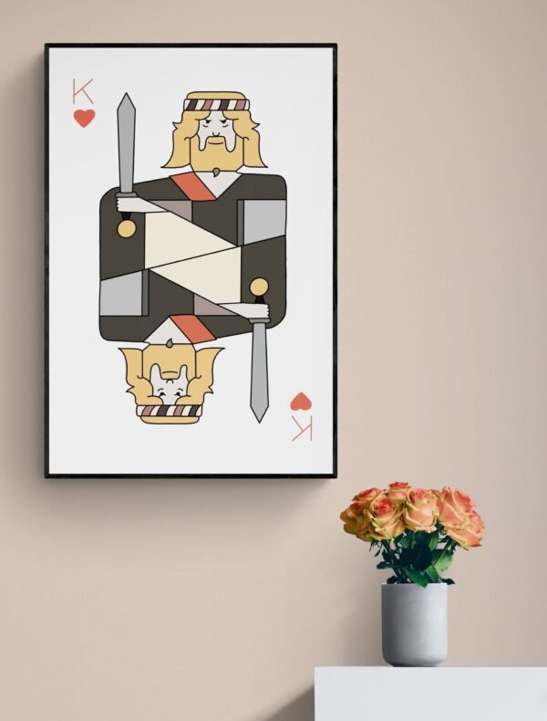King Of Hearts Wall Art, Playing Cards Print, Game Room Decor, Printable Wall Art, Digital Download - Image 2
