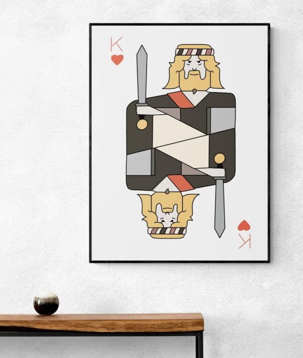 King Of Hearts Wall Art, Playing Cards Print, Game Room Decor, Printable Wall Art, Digital Download - Image 3