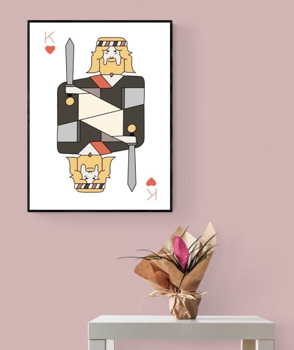 King Of Hearts Wall Art, Playing Cards Print, Game Room Decor, Printable Wall Art, Digital Download - Image 5
