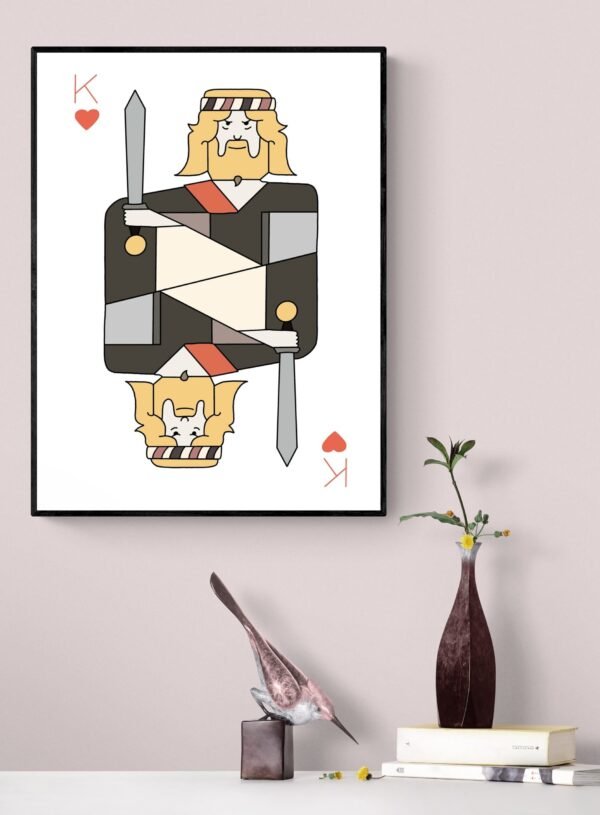 King Of Hearts Wall Art, Playing Cards Print, Game Room Decor, Printable Wall Art, Digital Download - Image 6
