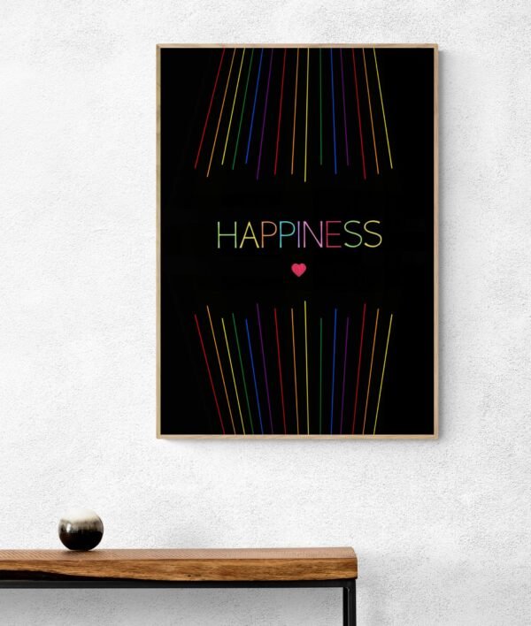 Happiness Quote, Rainbow Wall Art, Lgbt Wall Decor, LGBTQ Pride Poster, Printable Wall Art, Digital Download - Image 3