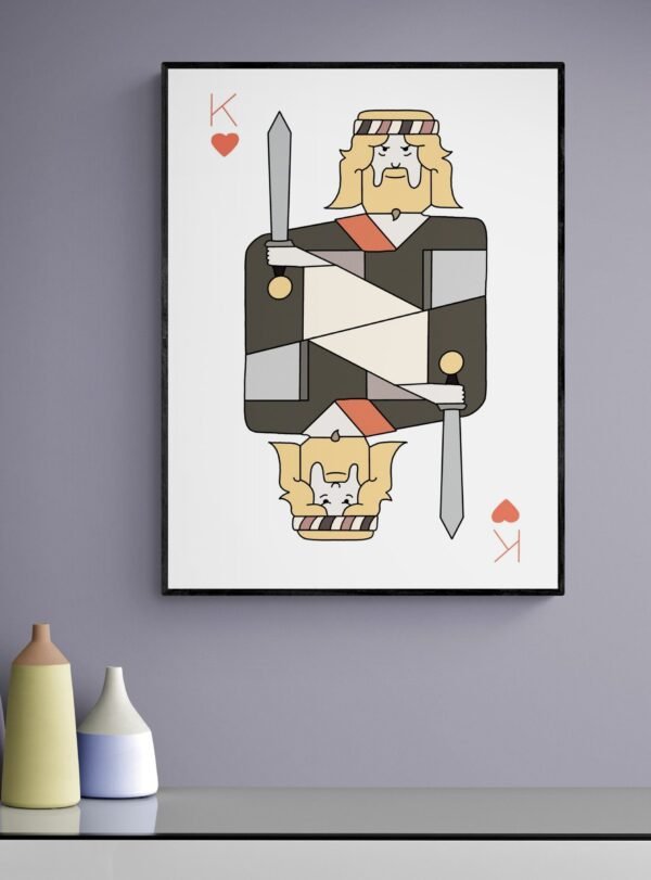 King Of Hearts Wall Art, Playing Cards Print, Game Room Decor, Printable Wall Art, Digital Download - Image 7