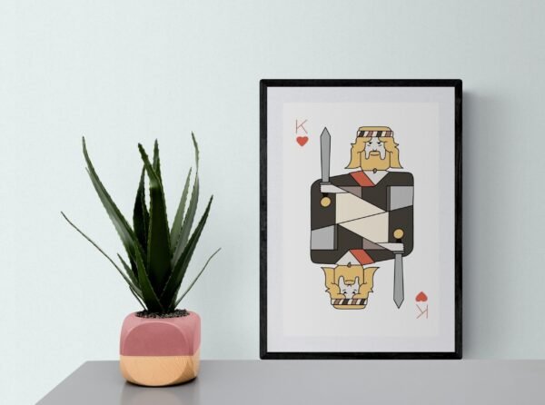 King Of Hearts Wall Art, Playing Cards Print, Game Room Decor, Printable Wall Art, Digital Download - Image 8