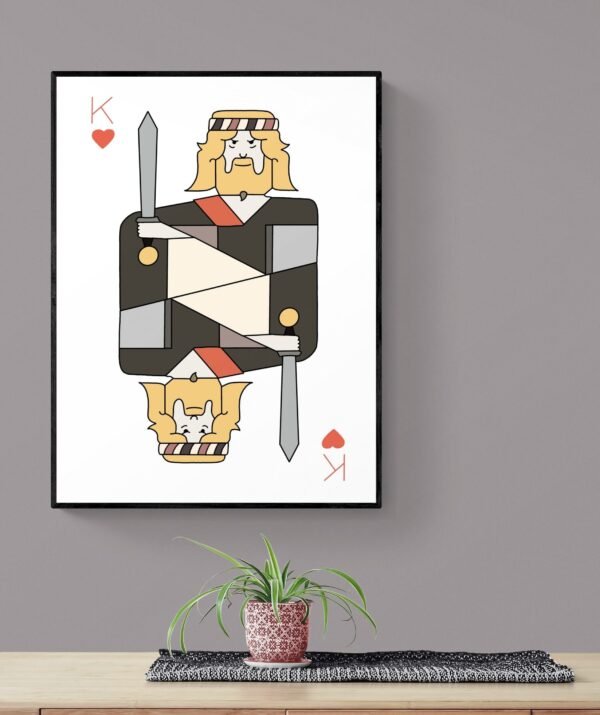 King Of Hearts Wall Art, Playing Cards Print, Game Room Decor, Printable Wall Art, Digital Download - Image 9